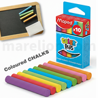 Maped Coloured Chalks 10pcs for Blackboard - Κιμωλίες Χρωματιστές Κουτί 10 Τεμαχίων
