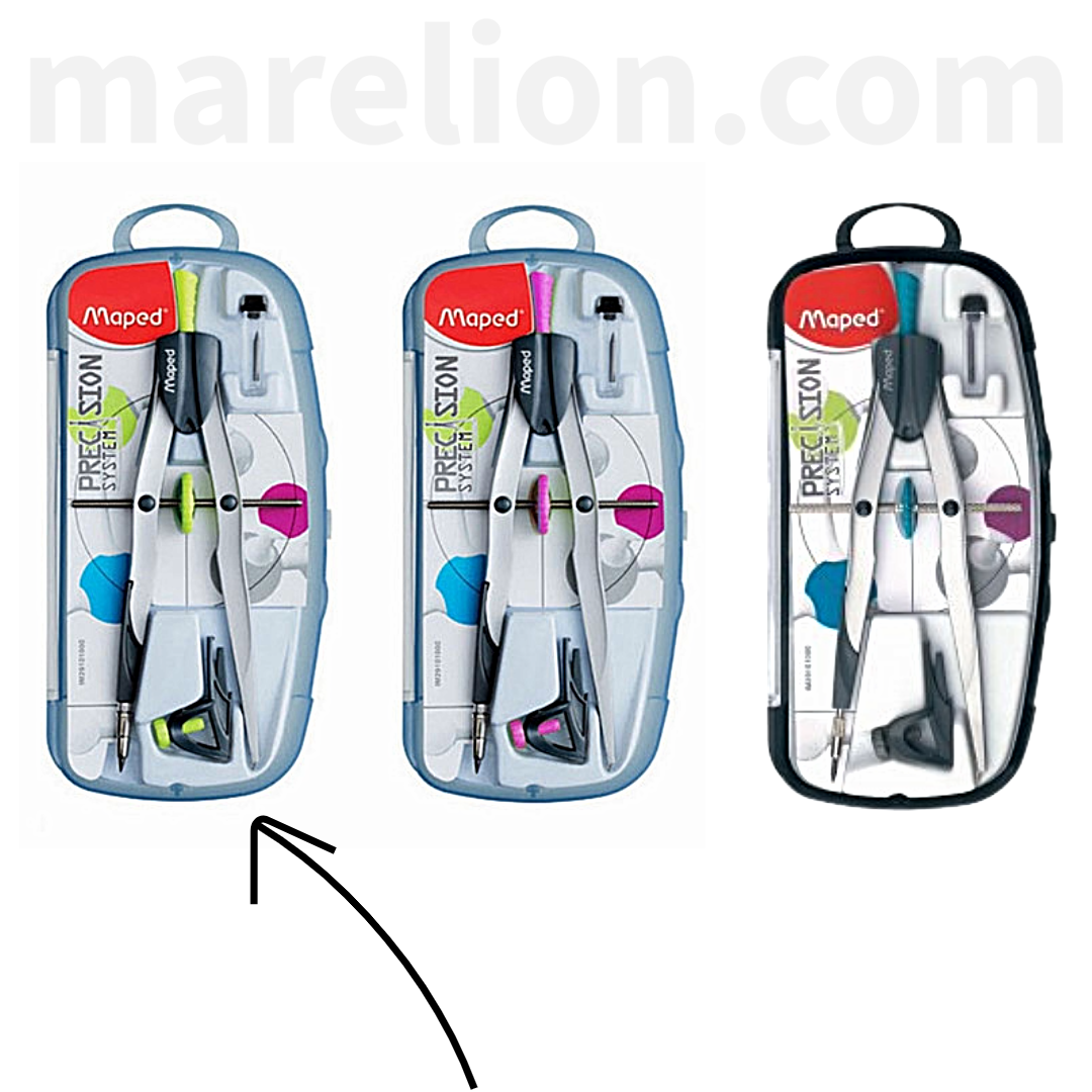 Maped Precision Compass Set 3pcs with Screw, 3 Colors to choose - 16cm long - Διαβήτης Γεωμετρικά Σετ 3 Τεμαχίων