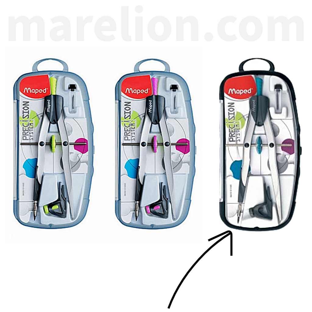 Maped Precision Compass Set 3pcs with Screw, 3 Colors to choose - 16cm long - Διαβήτης Γεωμετρικά Σετ 3 Τεμαχίων