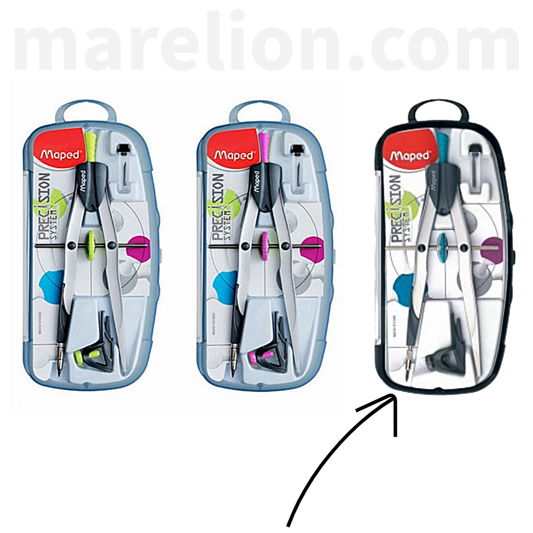 Maped Precision Compass Set 3pcs with Screw, 3 Colors to choose - 16cm long - Διαβήτης Γεωμετρικά Σετ 3 Τεμαχίων