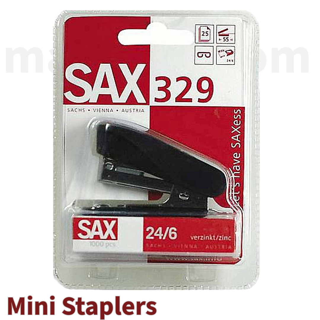 SAX 329 Mini Stapler 25 Sheets with Built-in Staple Remover, 7cm Long - Μίνι Συρραπτικό με Αποσυρραπτικό