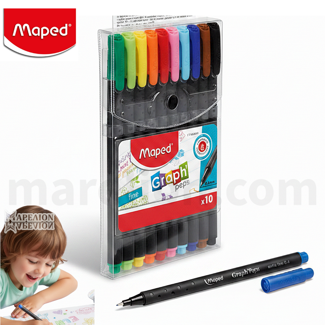 Maped Graph Peps markers set with child drawing, brand logo visible