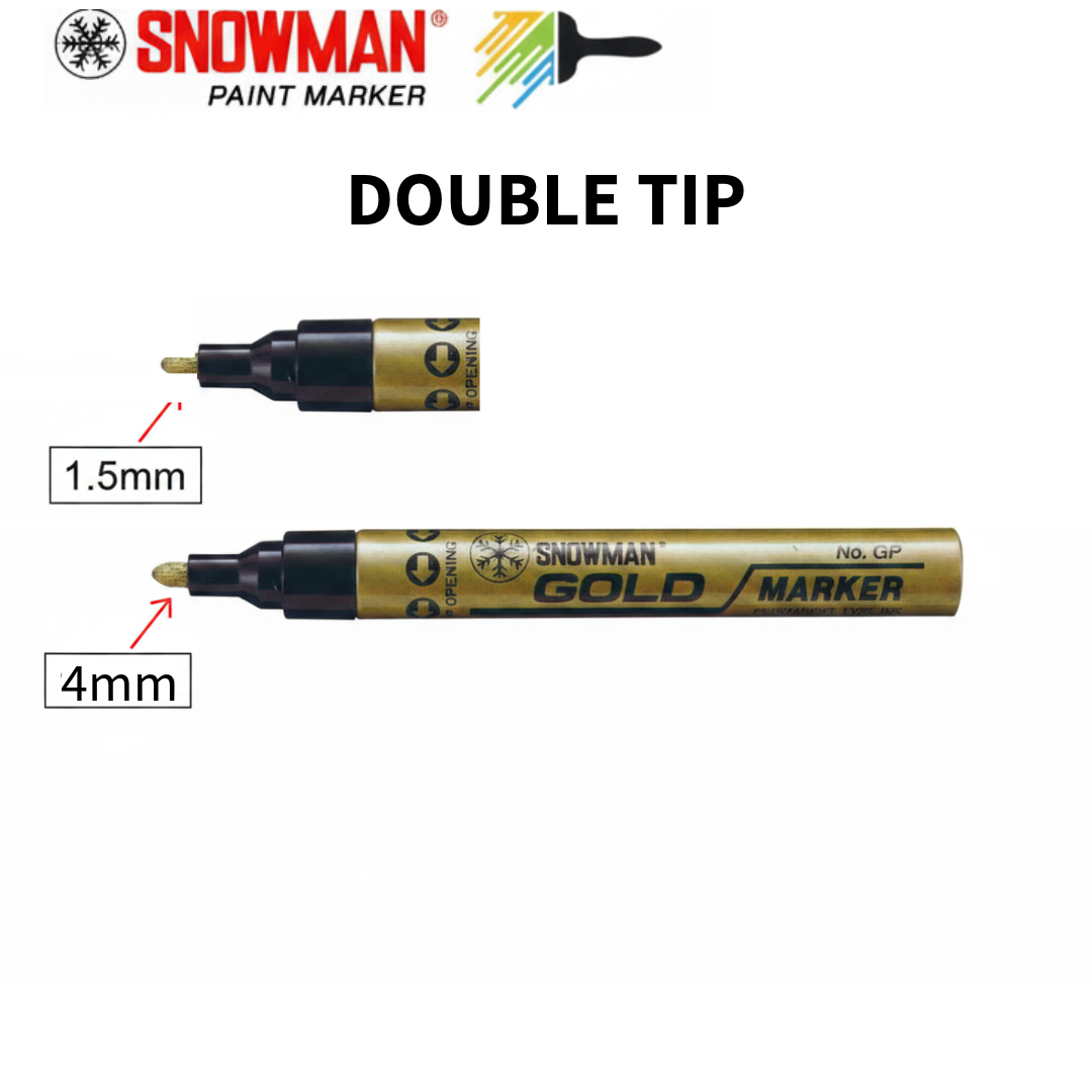 Snowman Paint Markers Dual Tip 1.5mm to 4mm | Set of 7 Colours - Μαρκαδόρος Μπογιάς Διπλής Όψης 7 Χρώματα
