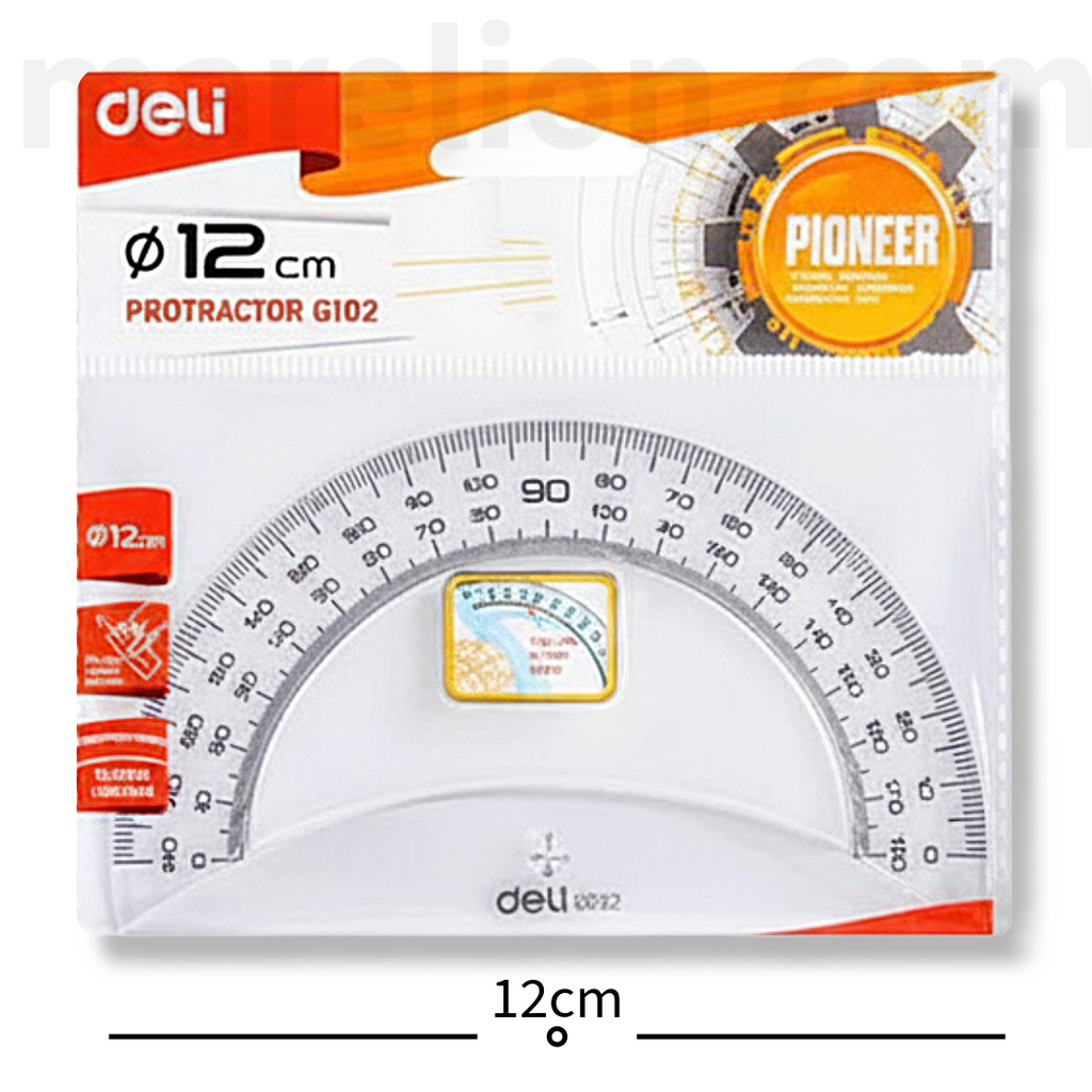 Deli Easy-Grab 180° Protractor 12cm - Μοιρογνωμόνιο Γεωμετρικά Όργανα
