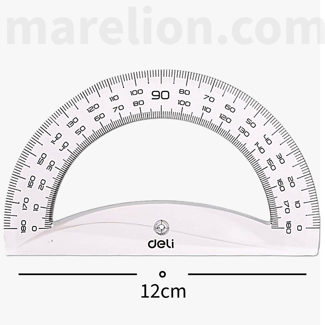 Deli Easy-Grab 180° Protractor 12cm - Μοιρογνωμόνιο Γεωμετρικά Όργανα