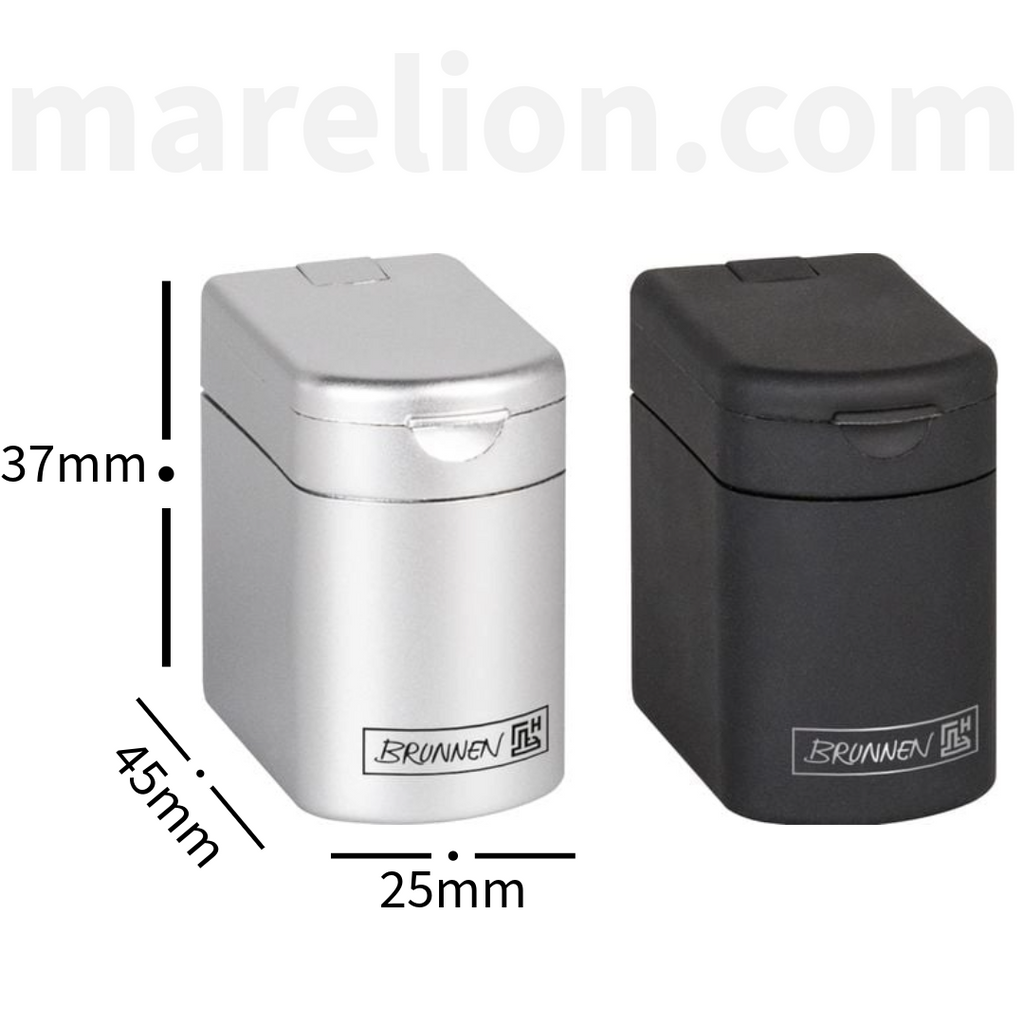 Brunnen Double Hole Metal Pencil Sharpener Silver | Black - Ξύστρα Διπλή Μεταλλική