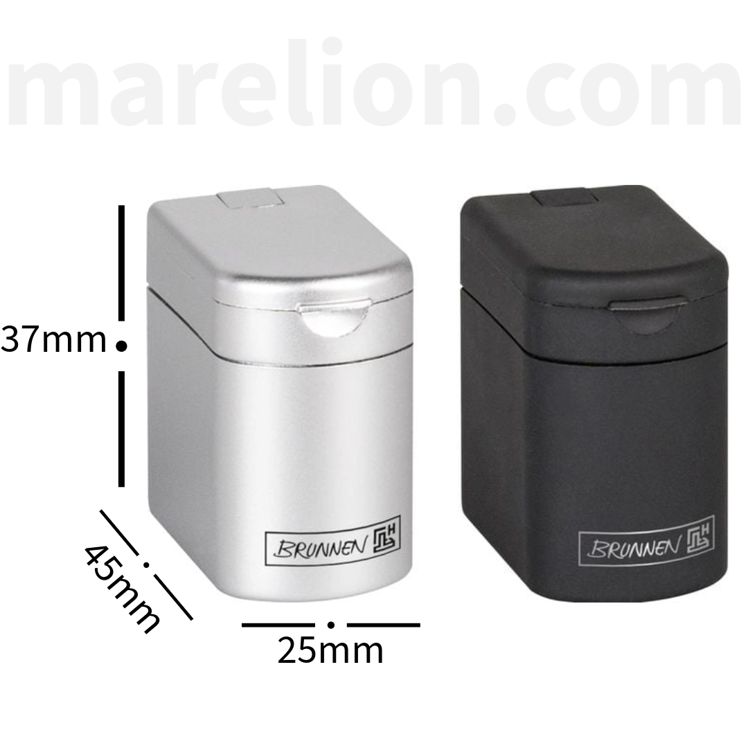 Brunnen Double Hole Metal Pencil Sharpener Silver | Black - Ξύστρα Διπλή Μεταλλική