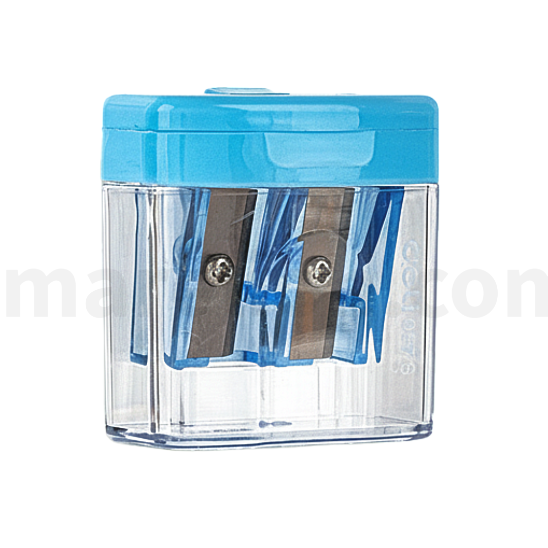 Deli Double Hole Barrel Pencil Sharpener 4 Colours - Ξύστρα Βαρελάκι Διπλή Πλαστική