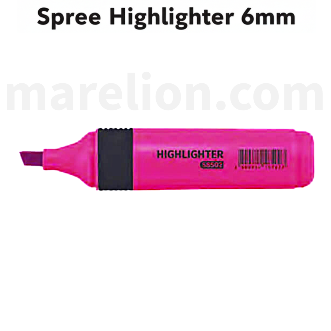 Spree Highlighter 6mm tip - 6 Colours - Μαρκαδόρος Υπογράμμισης