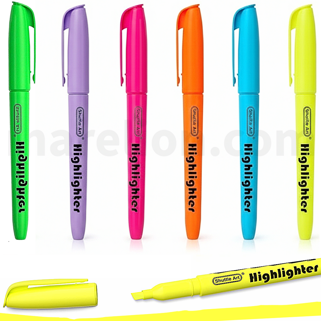 Shuttle Art Highlighter Pen 4mm - 6 Colors Available - Μαρκαδόρος Υπογράμμισης