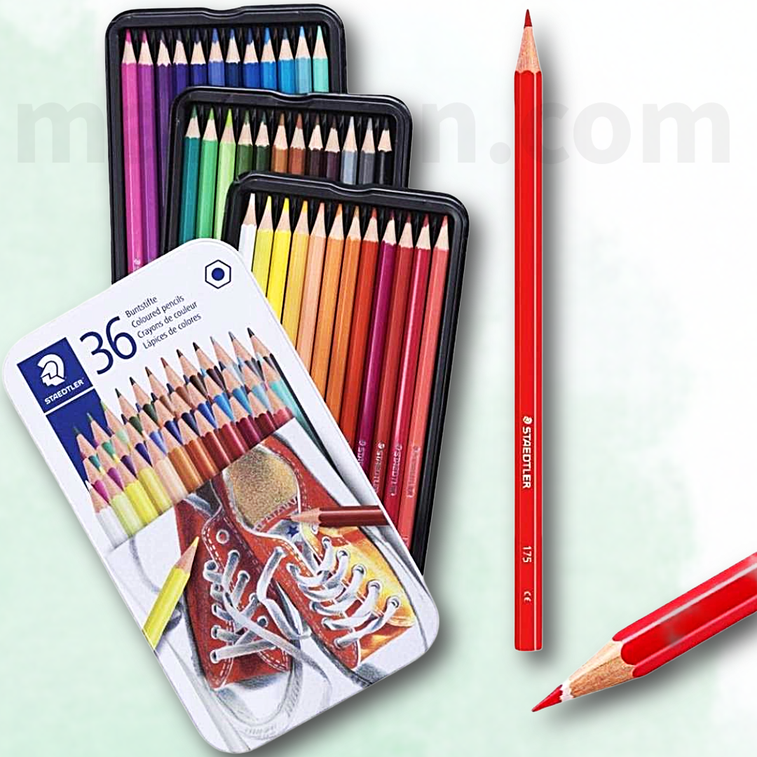 Staedtler Hexagonal Coloured Pencils 36pcs Metal Tin - Χρωματιστά Μολύβια Ζωγραφικής σε Μεταλλικό Κουτί