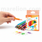 Deli Mini Triangular Coloured Pencils 12pcs 9x9cm Pack - Μίνι Τριγωνικά Χρωματιστά Μολύβια