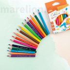 Deli Mini Triangular Coloured Pencils 12pcs 9x9cm Pack - Μίνι Τριγωνικά Χρωματιστά Μολύβια