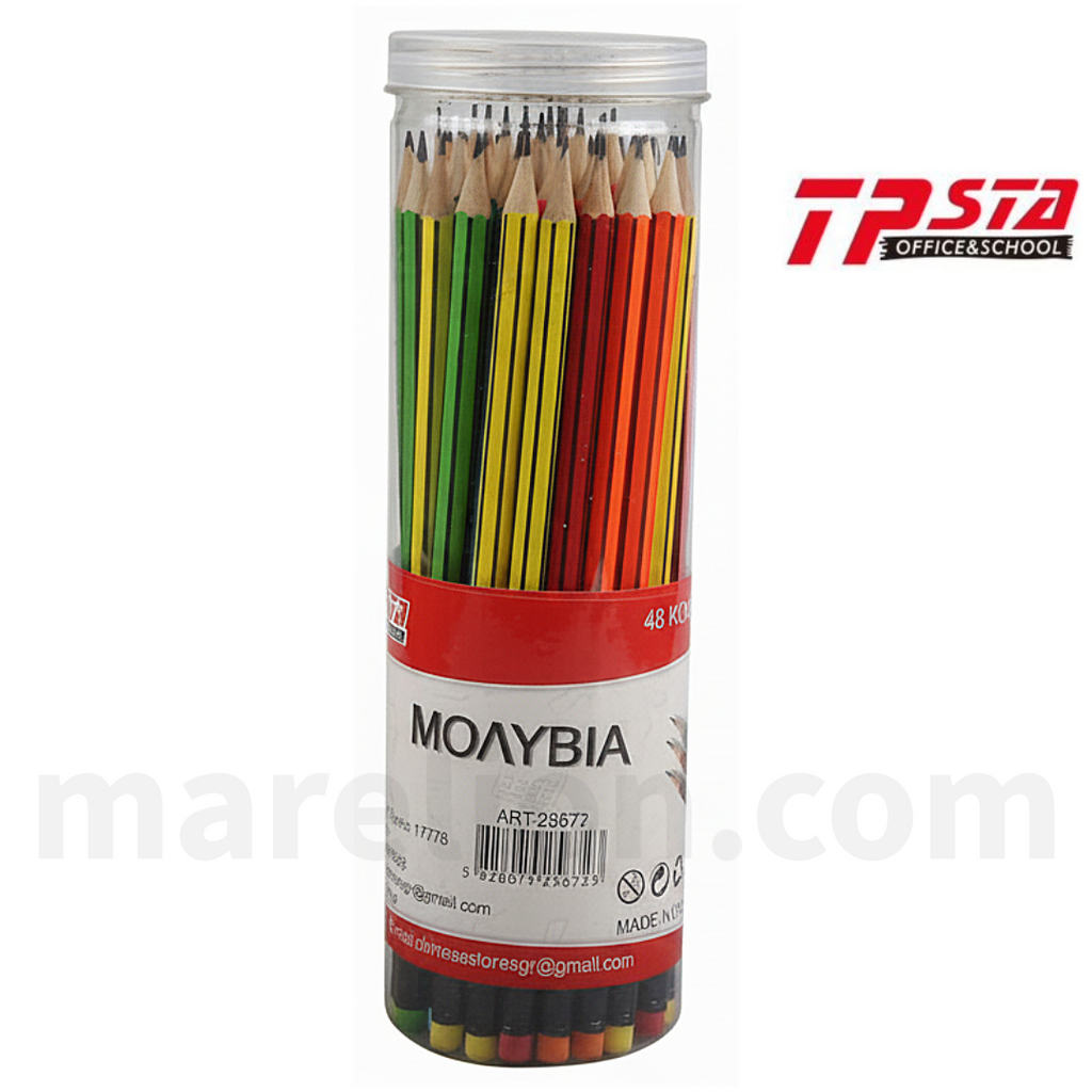 Tpsta 48pcs Fancy colors HB Graphite Pencils with Eraser - Μολύβι Γραφής με Γόμα - ΧΟΝΔΡΙΚΗ ΠΩΛΗΣΗ