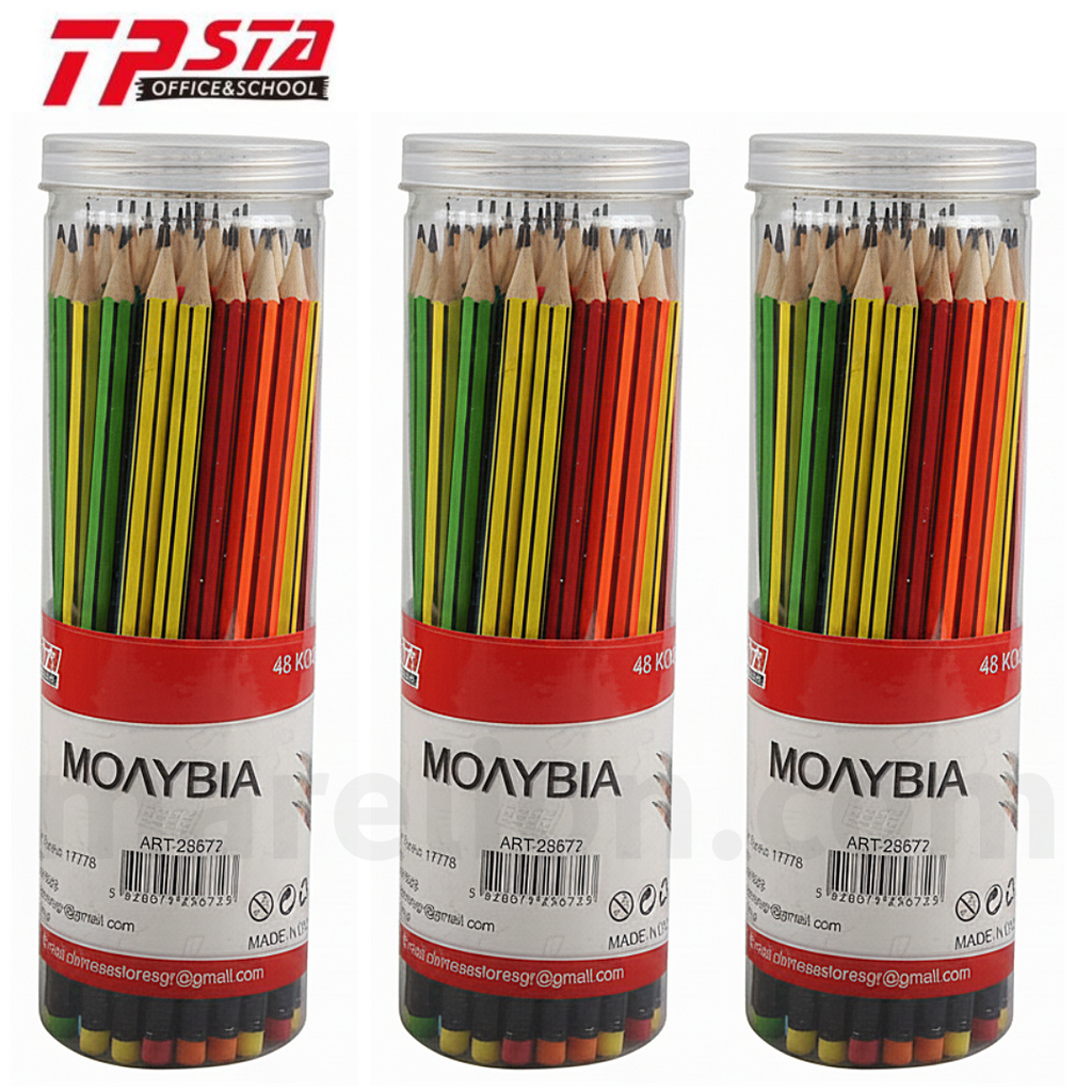Tpsta 48pcs Fancy colors HB Graphite Pencils with Eraser - Μολύβι Γραφής με Γόμα - ΧΟΝΔΡΙΚΗ ΠΩΛΗΣΗ