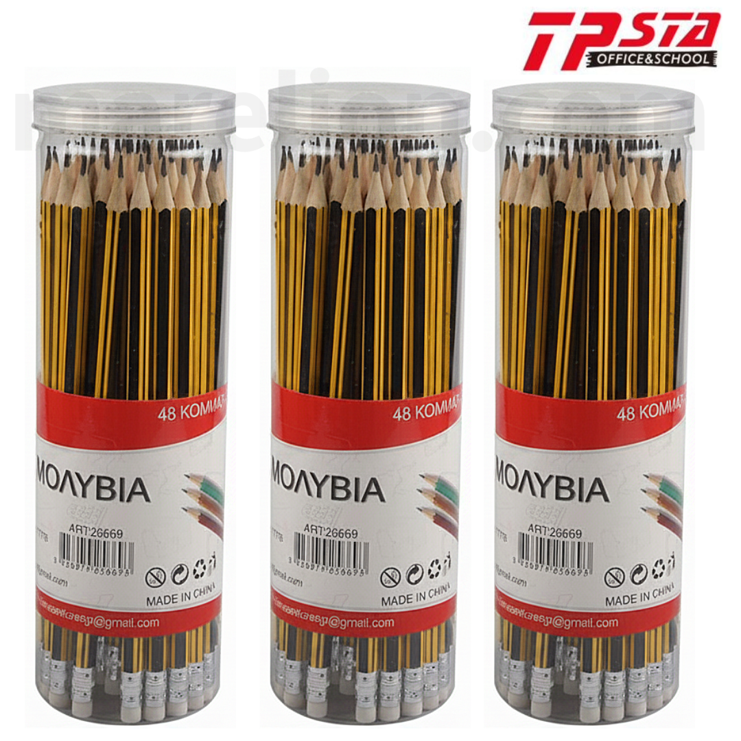 Tpsta 48pcs HB Graphite Pencils with Eraser - Μολύβι Γραφής με Γόμα - ΧΟΝΔΡΙΚΗ ΠΩΛΗΣΗ