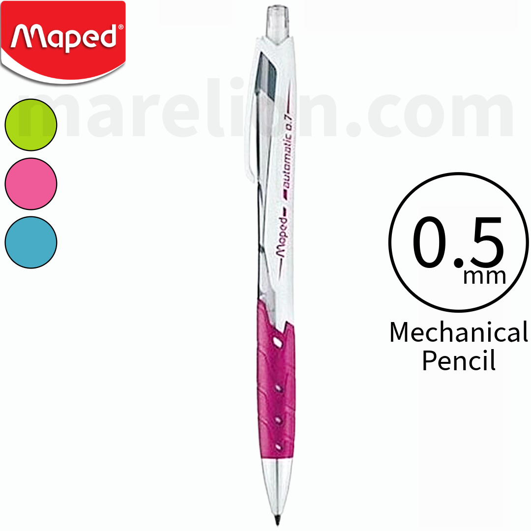 Maped mechanical pencil with a pink grip on a white background