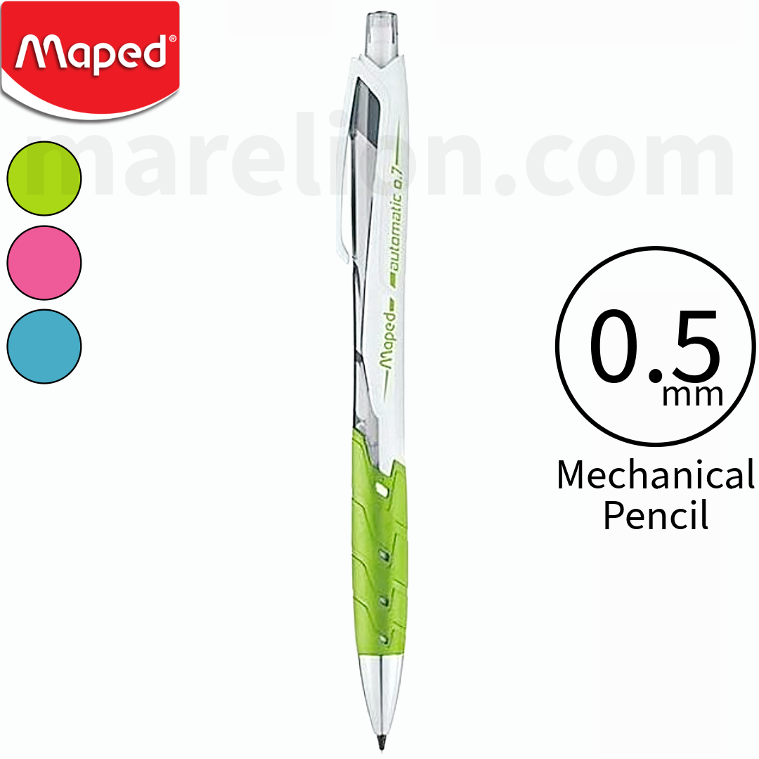Maped mechanical pencil with green grip on a white background