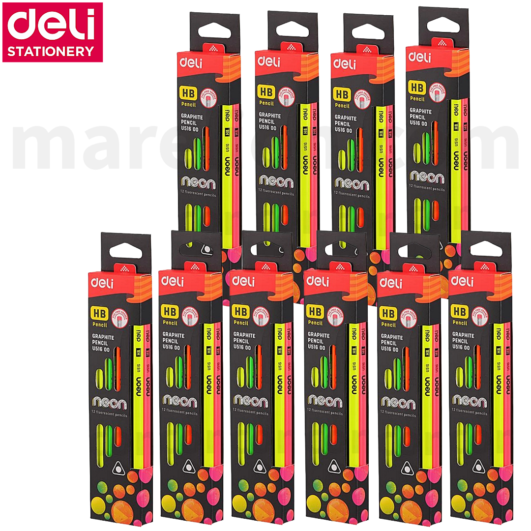 Deli Graphite Pencil HB with Eraser, Pack of 12 - Μολύβι Γραφής - ΧΟΝΔΡΙΚΗ ΠΩΛΗΣΗ