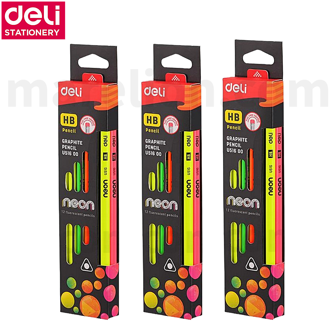 Deli Graphite Pencil HB with Eraser, Pack of 12 - Μολύβι Γραφής - ΧΟΝΔΡΙΚΗ ΠΩΛΗΣΗ