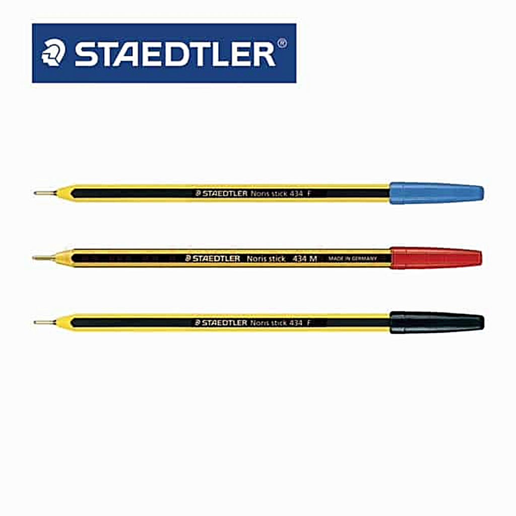 Staedtler Noris Stick 434 Ballpoint Pen Medium, BLUE | RED | BLACK -  Στυλό Διαρκείας - ΧΟΝΔΡΙΚΗ ΠΩΛΗΣΗ