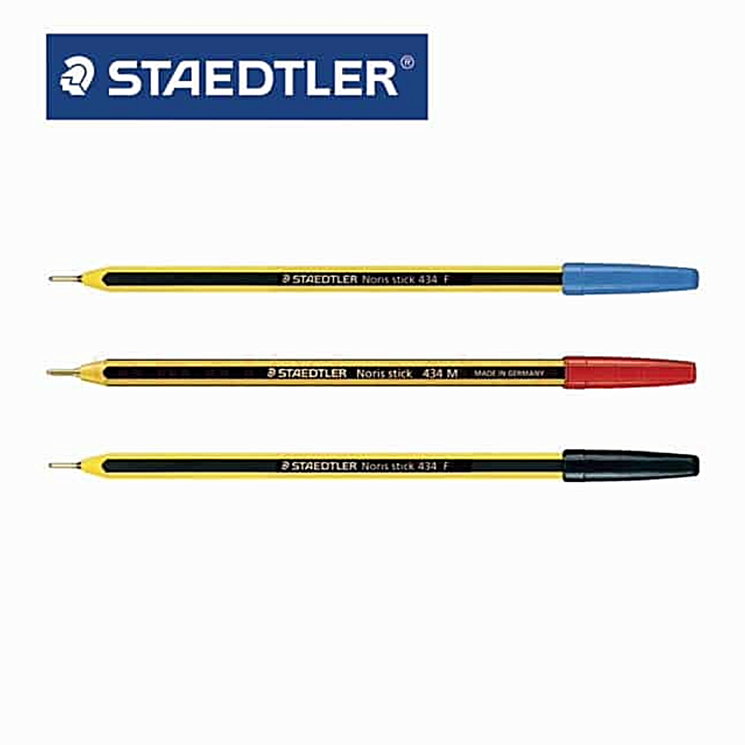 Staedtler Noris Stick 434 Ballpoint Pen Medium, BLUE | RED | BLACK -  Στυλό Διαρκείας - ΧΟΝΔΡΙΚΗ ΠΩΛΗΣΗ