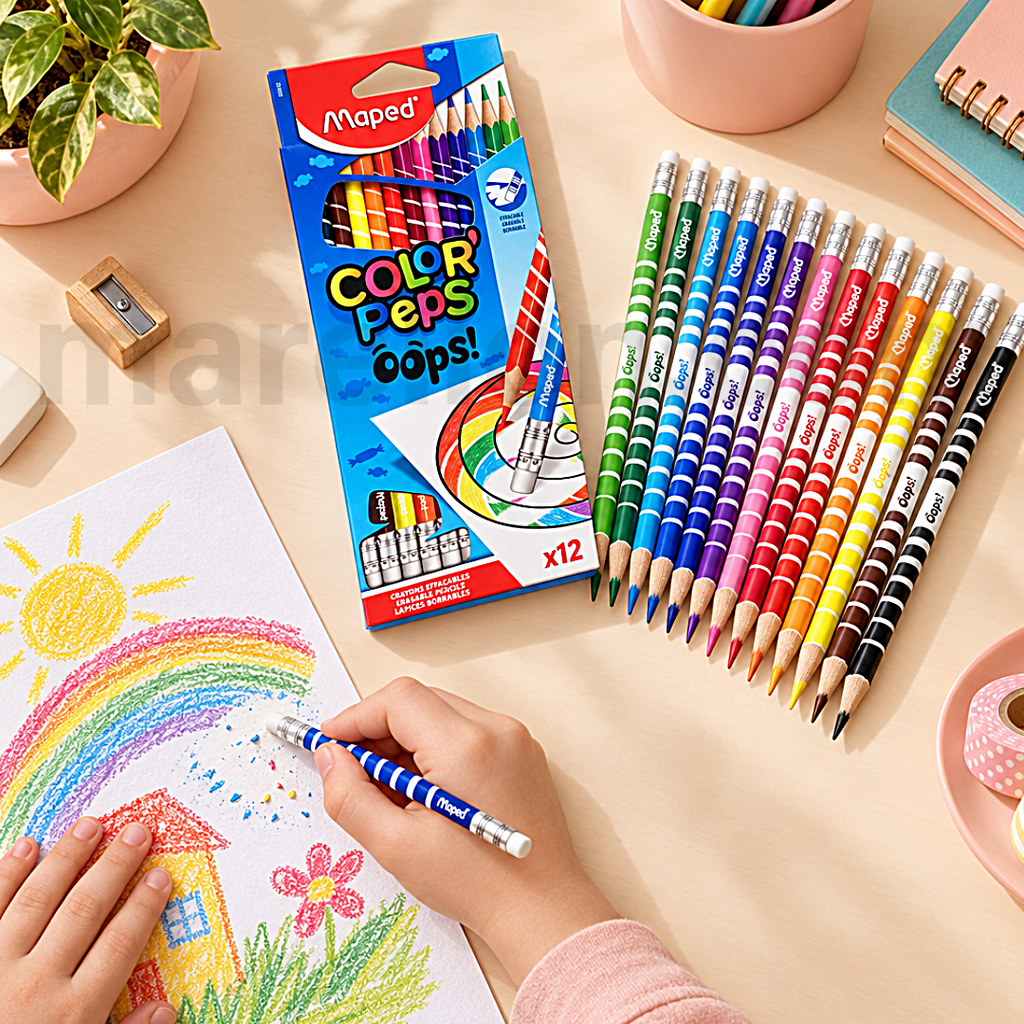 Maped Color'Peps Oops Erasable Coloured Pencils 12pcs - Ξυλομπογιές με Γόμα