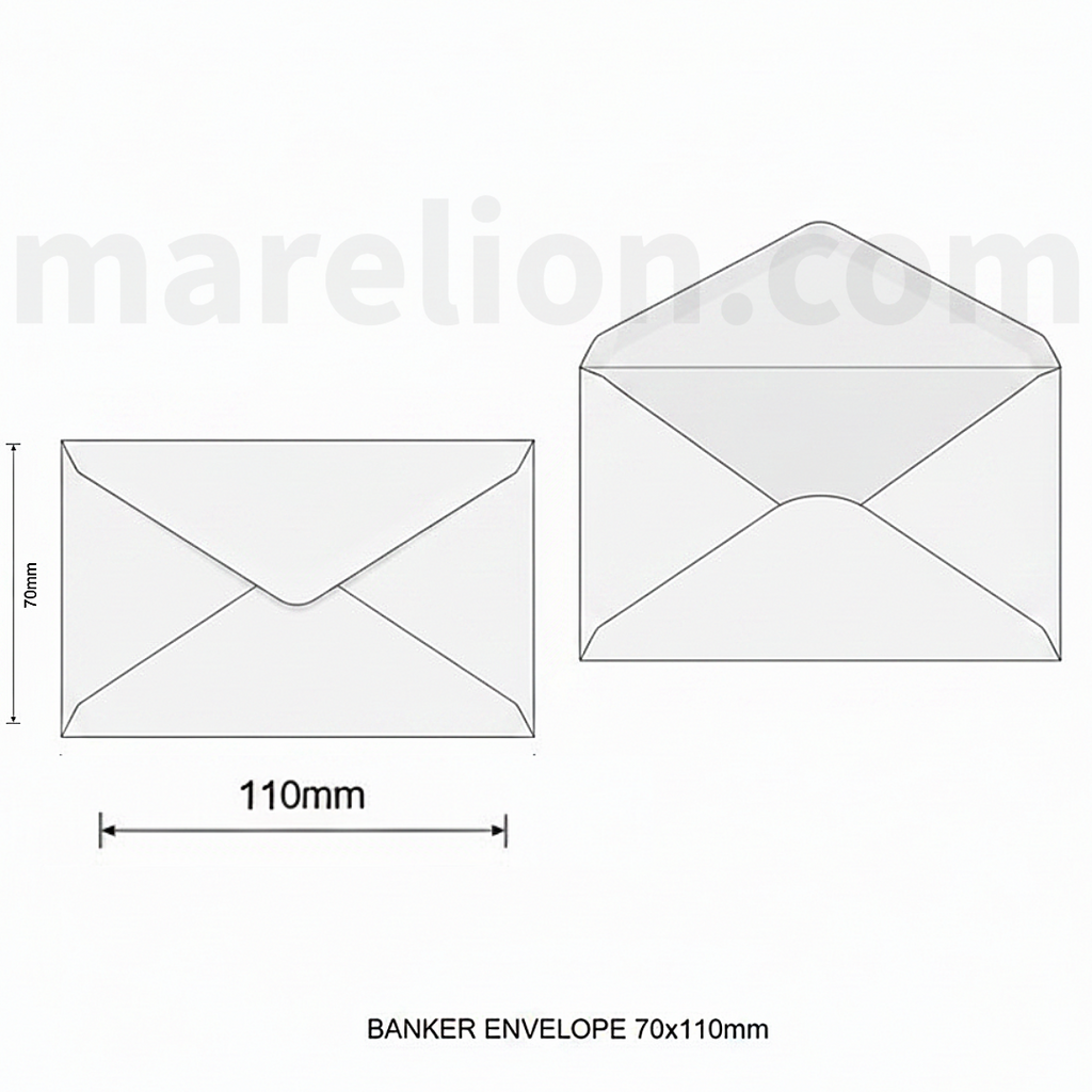 Banker Envelopes 50pcs White, 70x110mm 80gsm - Φακελάκια Γάμου Λευκά