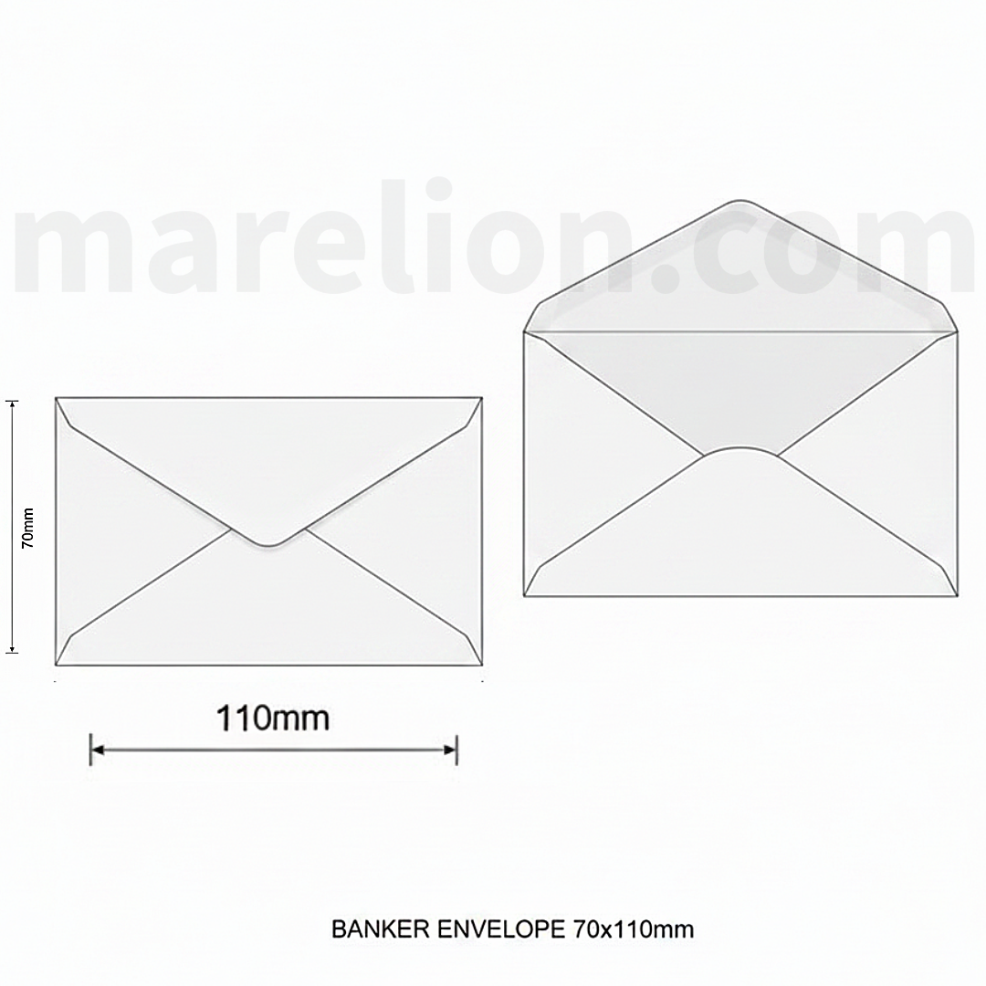 Banker Envelopes 50pcs White, 70x110mm 80gsm - Φακελάκια Γάμου Λευκά