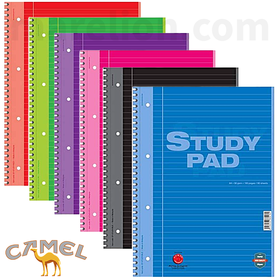 Camel Refill Pad A4, 80 Sheets / 160 Pages 90gsm Wirebound Study Pad 6 Colors - Ανταλλακτικά Κρίκ Ρεφίλς - ΧΟΝΔΡΙΚΗ ΠΩΛΗΣΗ