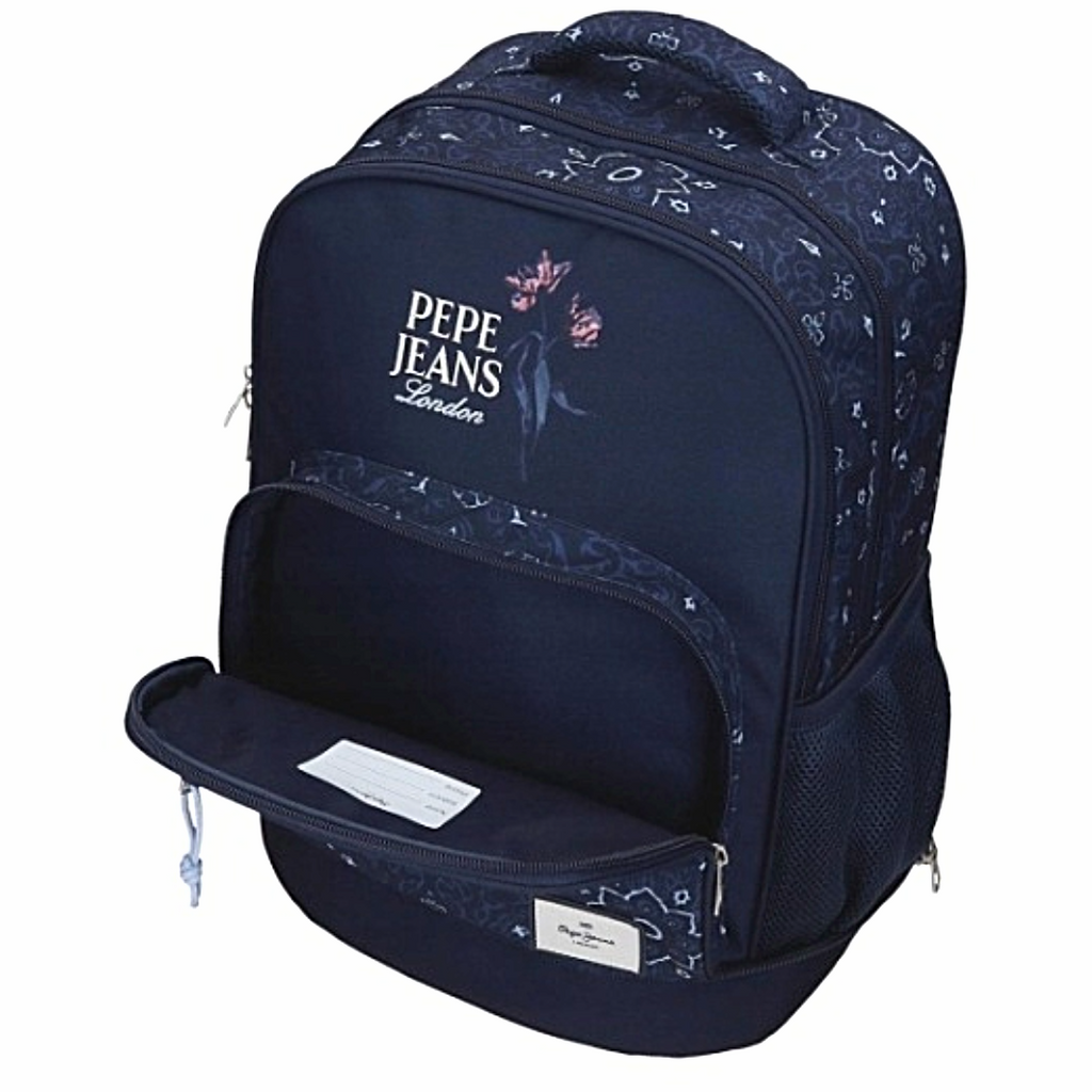 Pepe Jeans Lenay Marine Trolley Backpack, Detachable Wheels - Σχολικό Σακίδιο με Αποσπώμενες Ρόδες