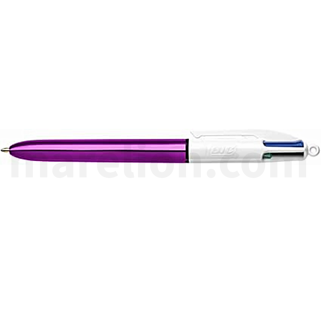 BIC 4 Colours Shine Ballpoint Pens 1.0mm Tip Assorted Metallic Barrels - Στυλό 4 Χρωμάτων Μεταλλικό
