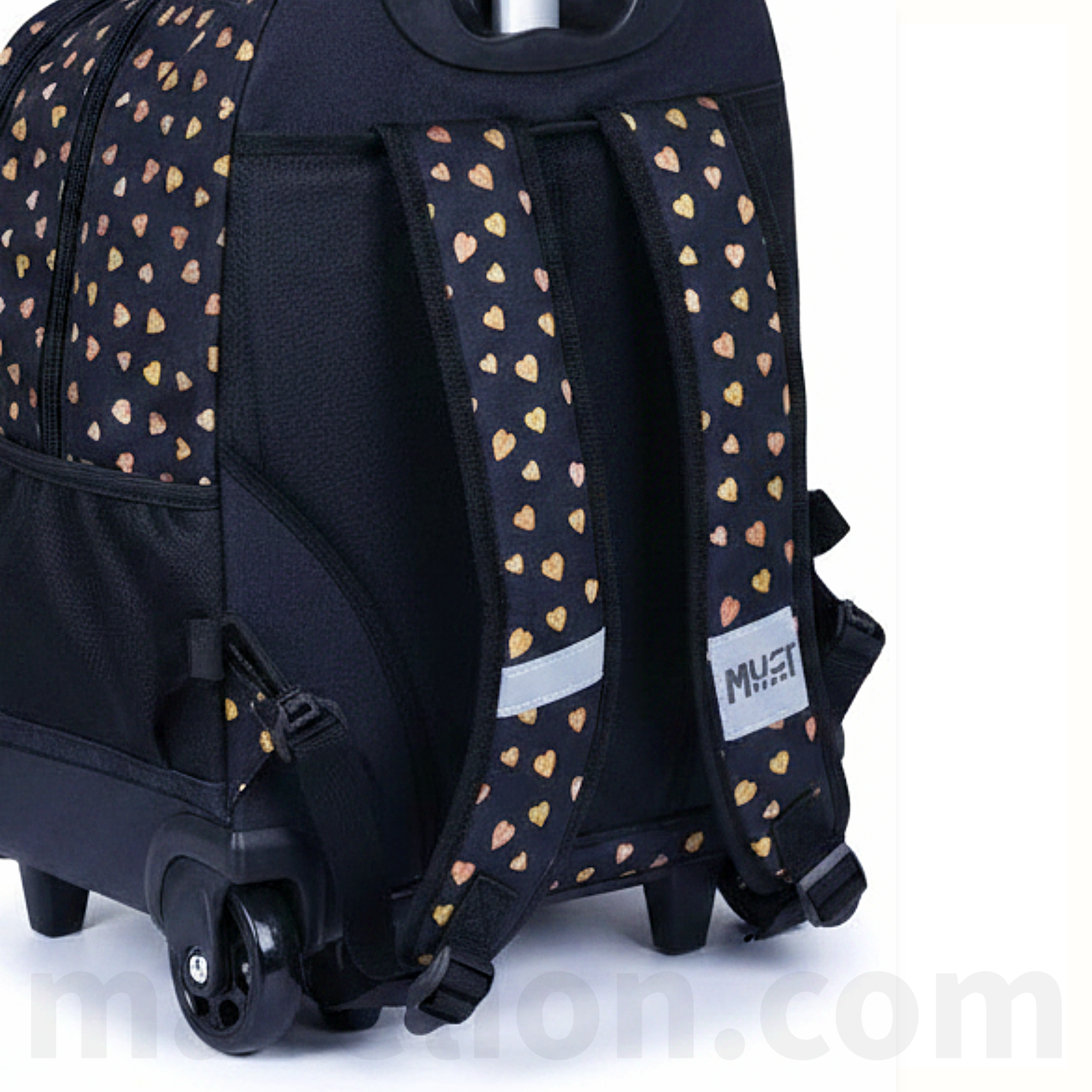 Must Gold Butterfly Trolley School Bag 3 Pockets - Σχολική Τσάντα Τρόλεϊ Δημοτικού