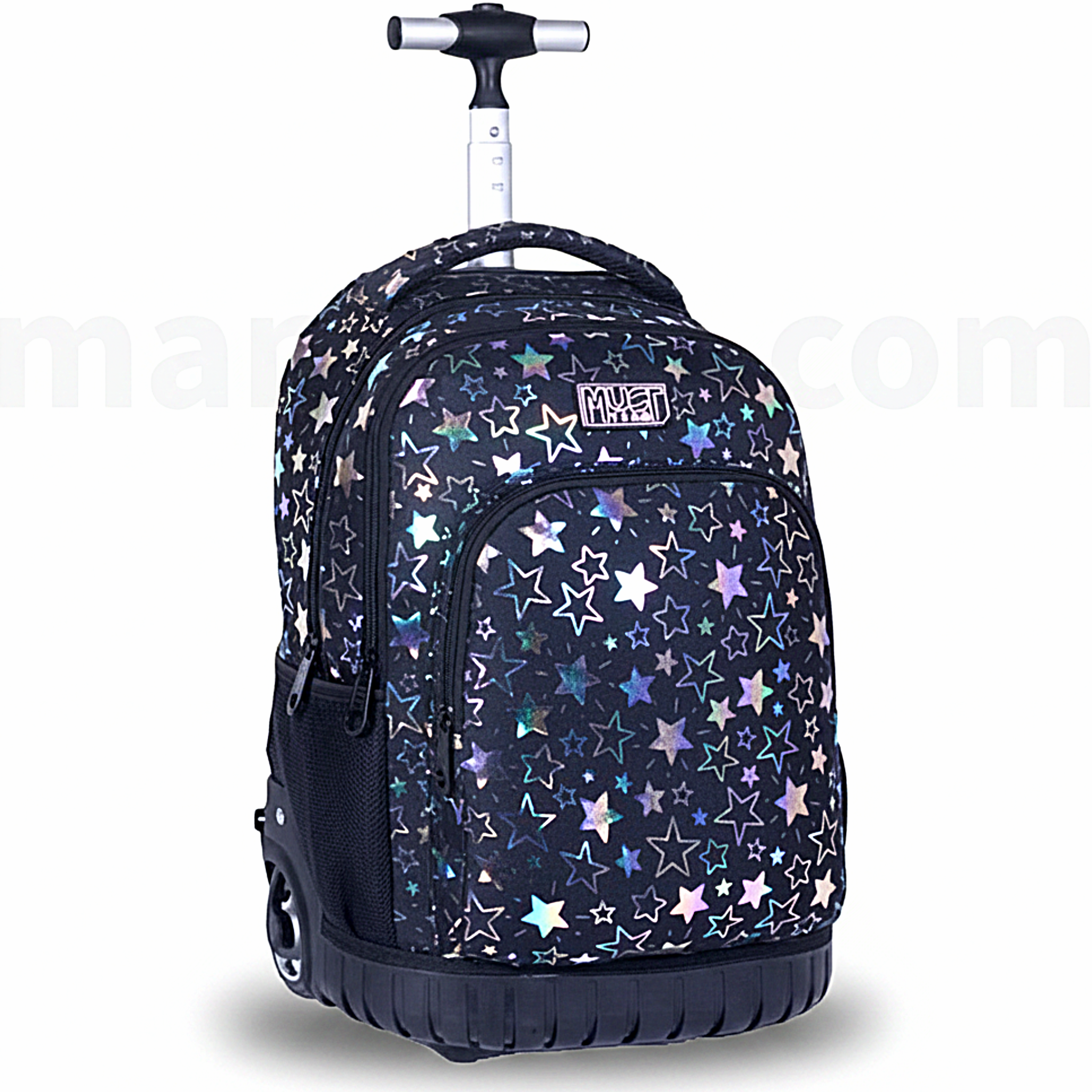 Must Trolley School Bag Team Hologram Stars 3 Pockets
