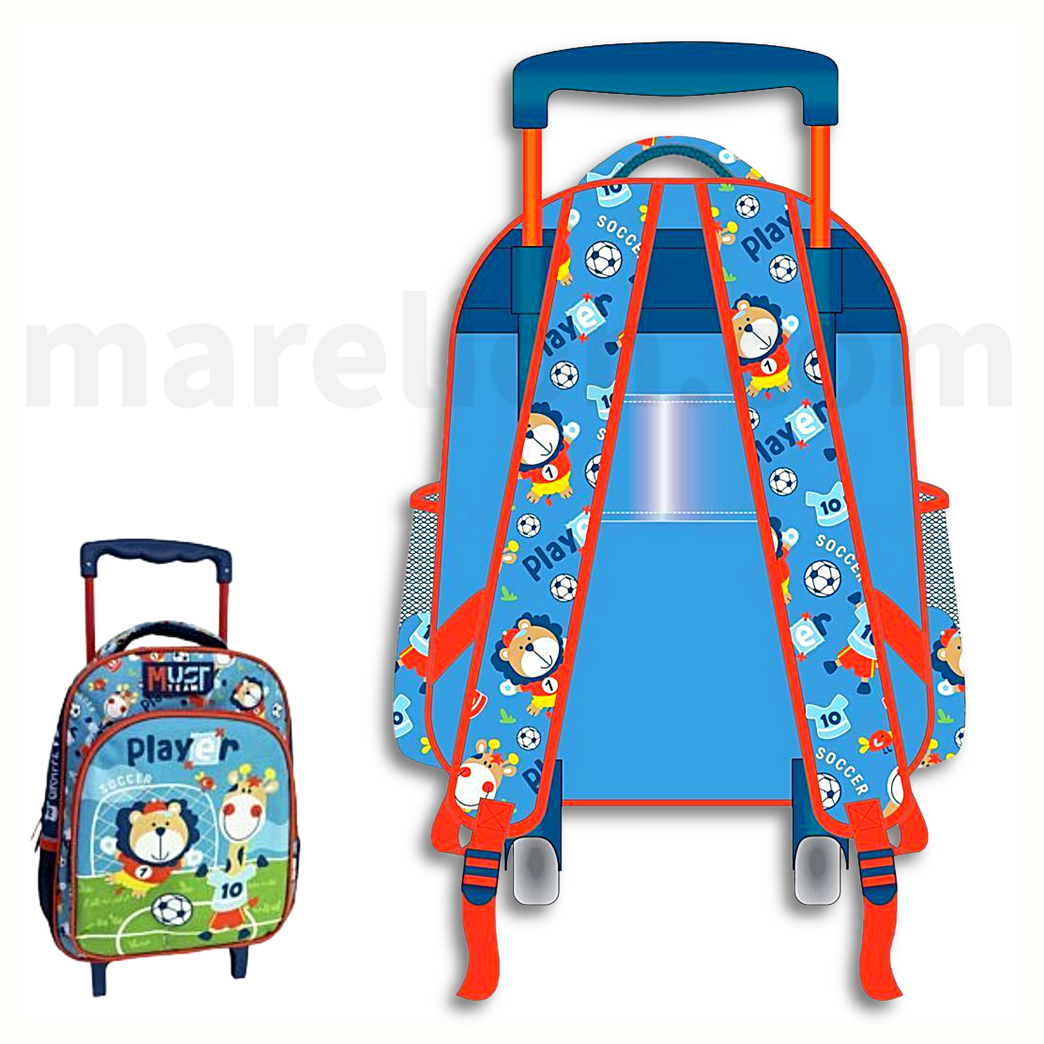 Must Trolley Bag, FOOTBALL, 2 Compartments - Σχολική Τσάντα Τρολέι Νηπίου