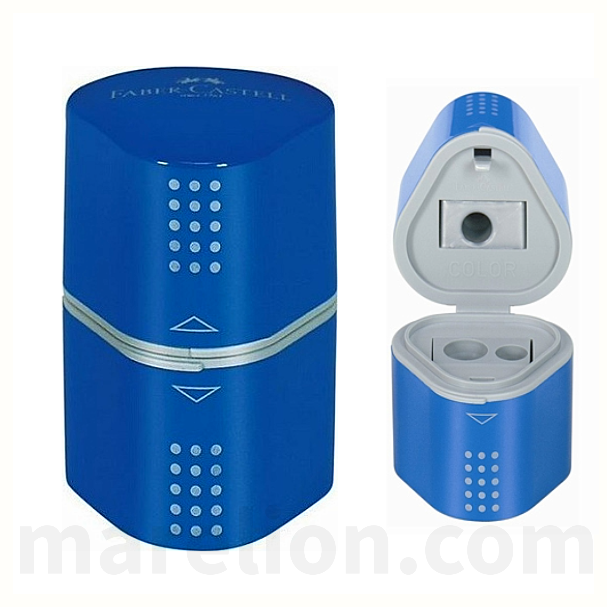 Faber-Castell Triple Grip Sharpener, 4 Colors, Barrel Pencil Sharpener