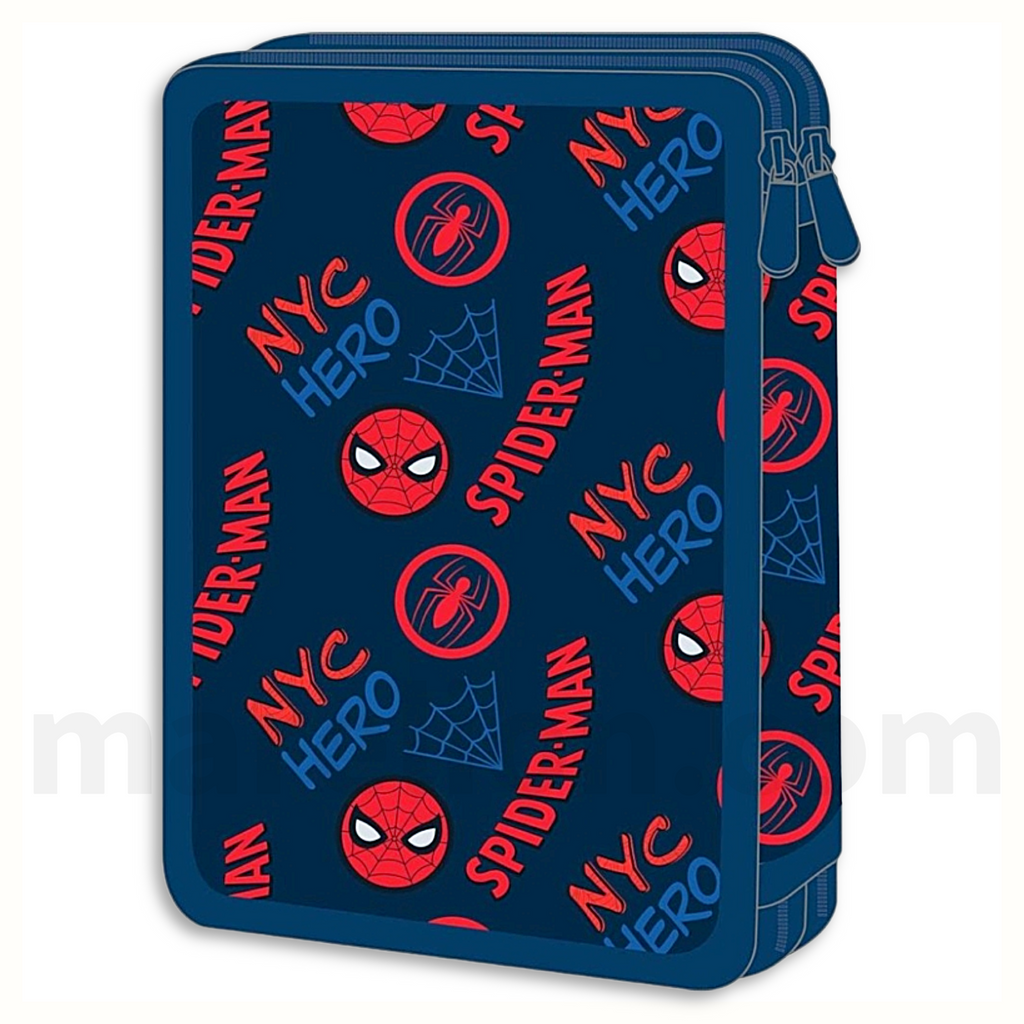Must Pencil Case Spiderman 2 Zip Full - Σχολική Κασετίνα Διπλή Γεμάτη 2 Φερμουάρ