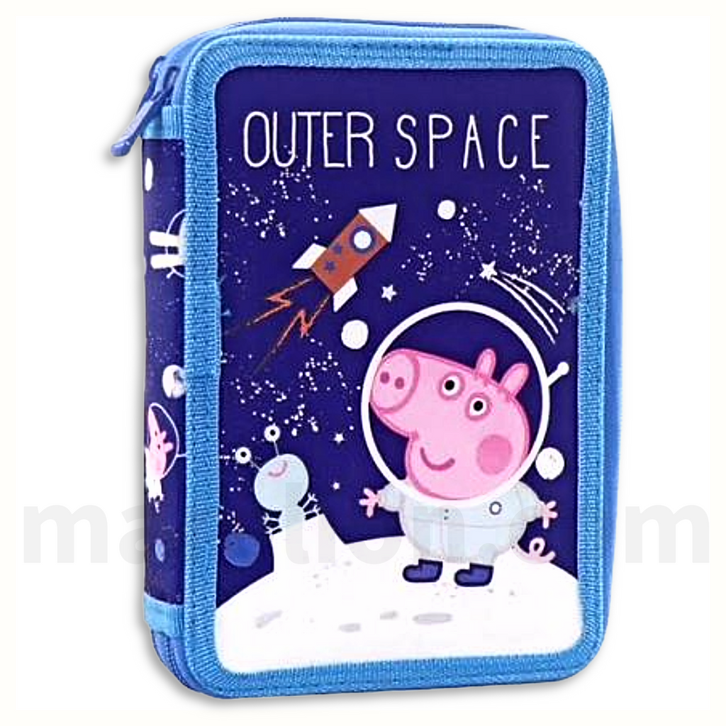 Κασετίνα γεμάτη 2 φερμουάρ GEORGE - PEPPA THE PIG Must Pencil Case 2 Zip Press Star Κασετίνα διπλή γεμάτη