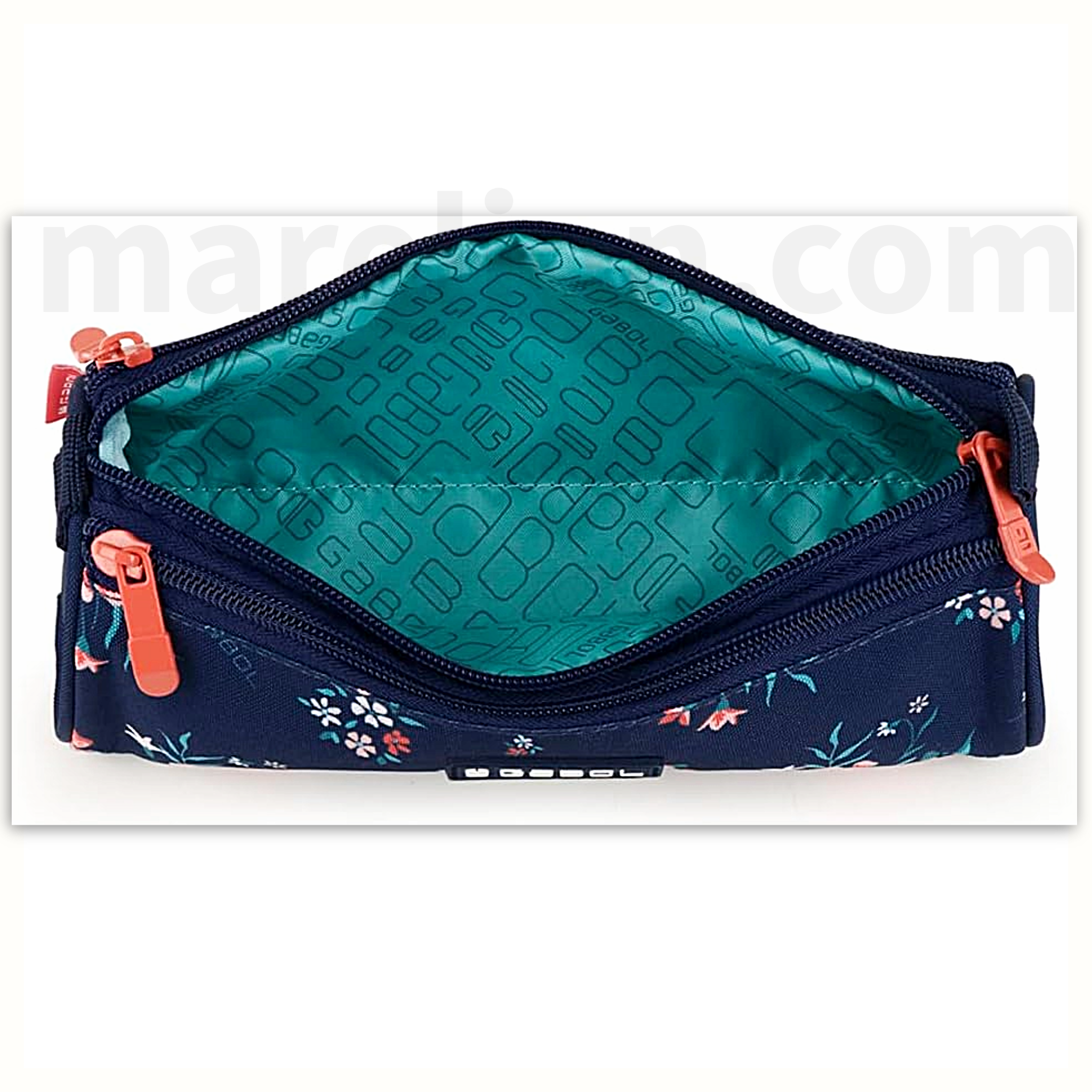 Gabol Pencil Case Flower with 3 Zip - Κασετίνα με 3 Θήκες