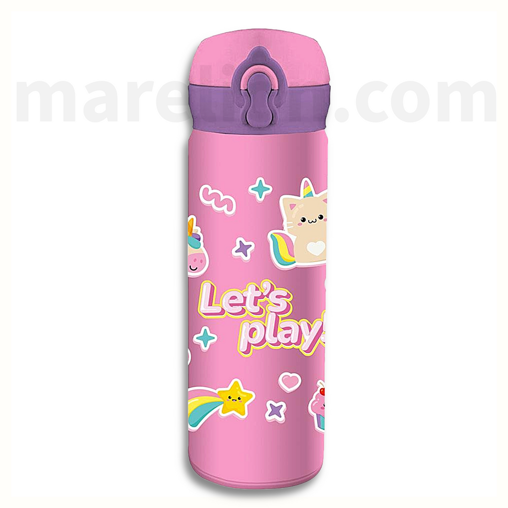 Aluminum Canteen with Straw 500ml Graffiti Kids Canteen Football Stainless Steel ALUMINIUM CANTEEN AVIATION