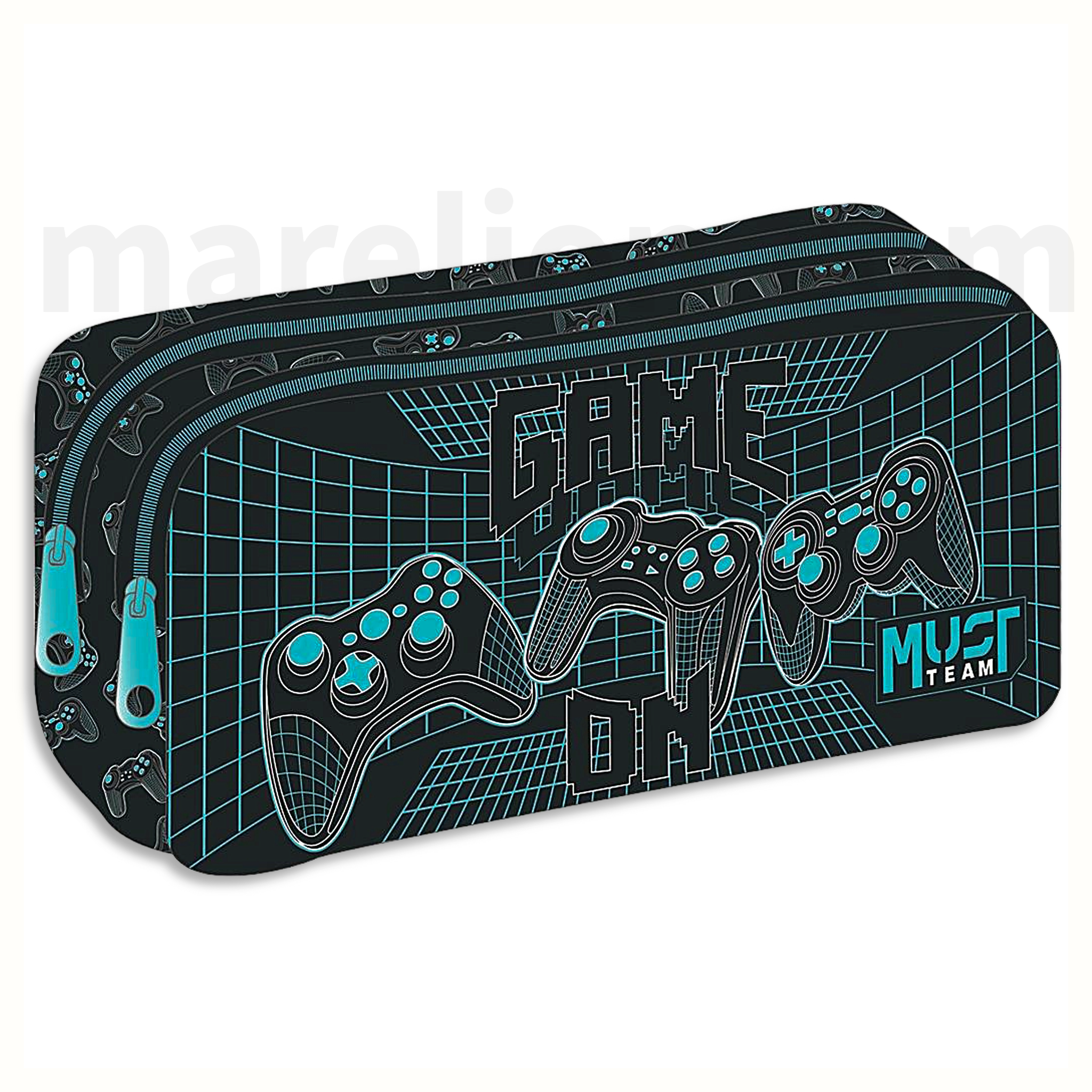 Must Pencil Case Barrel Monochrome Energy Gamer on, 2 Cases - Κασετίνα Βαρελάκι 2 Θήκες