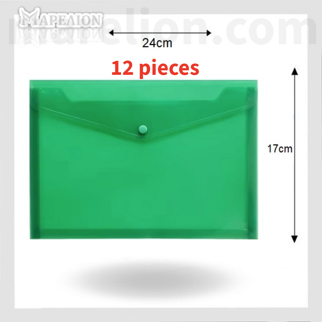 A5 Button File Envelope Transparent - Φάκελος με Κουμπί Ημιδιάφανο 24x17cm - ΧΟΝΔΡΙΚΗ ΠΩΛΗΣΗ