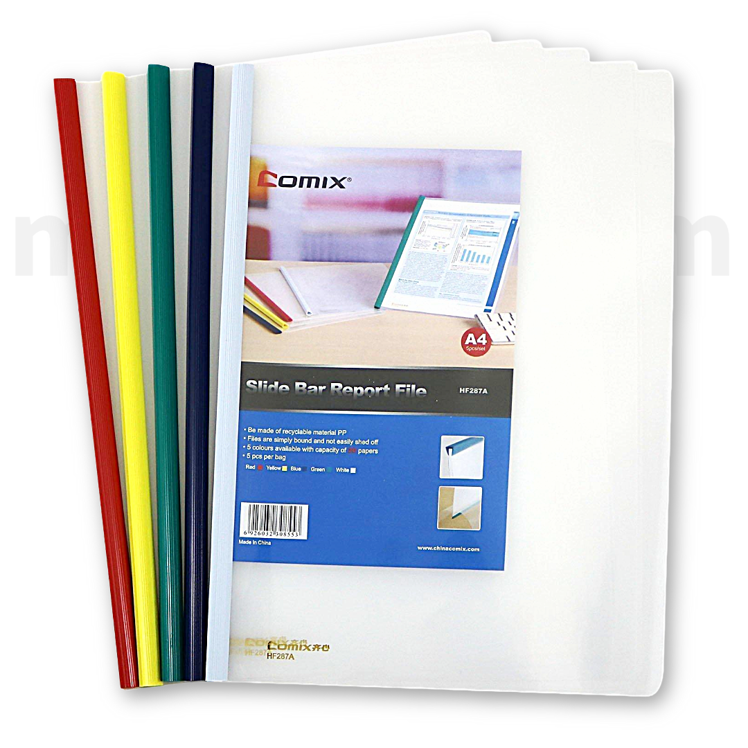 Comix Report File A4 5pcs Transparent PVC - Διαφανής Ντοσιέ Α4 Σετ 5 Τεμαχίων