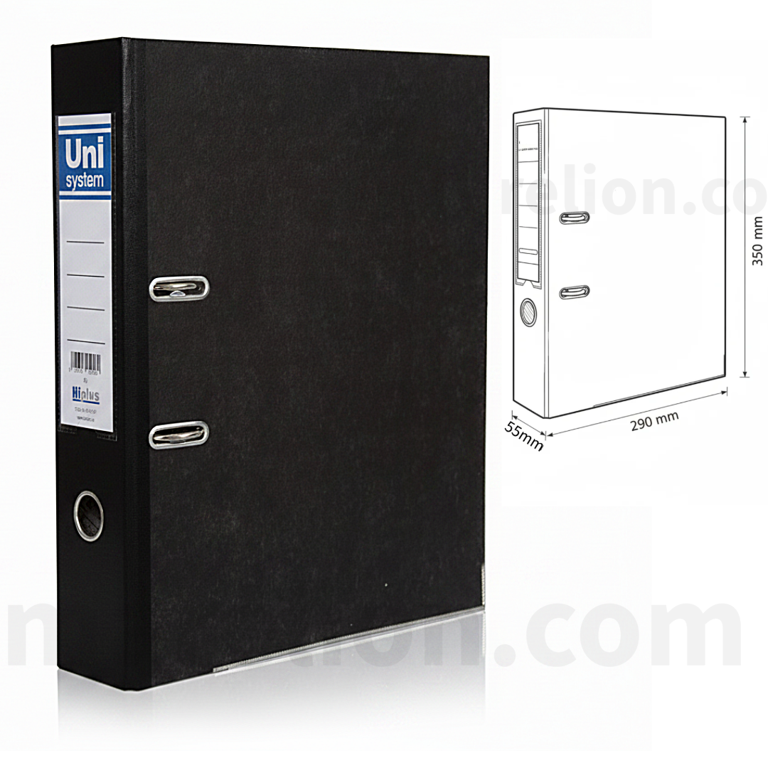Hi-Plus FOOLSCAP Lever Arch File σε Φαρδύ & Λεπτό, Embossed Paper Black - Κλασέρ - BOX FILE - ΧΟΝΔΡΙΚΗ ΠΩΛΗΣΗ