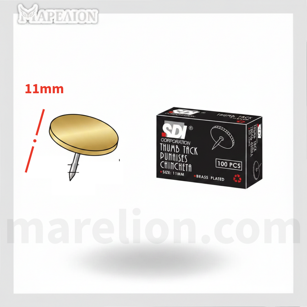 SDI Thumb Tacks 11mm 100 Pcs Box - Πινέζες