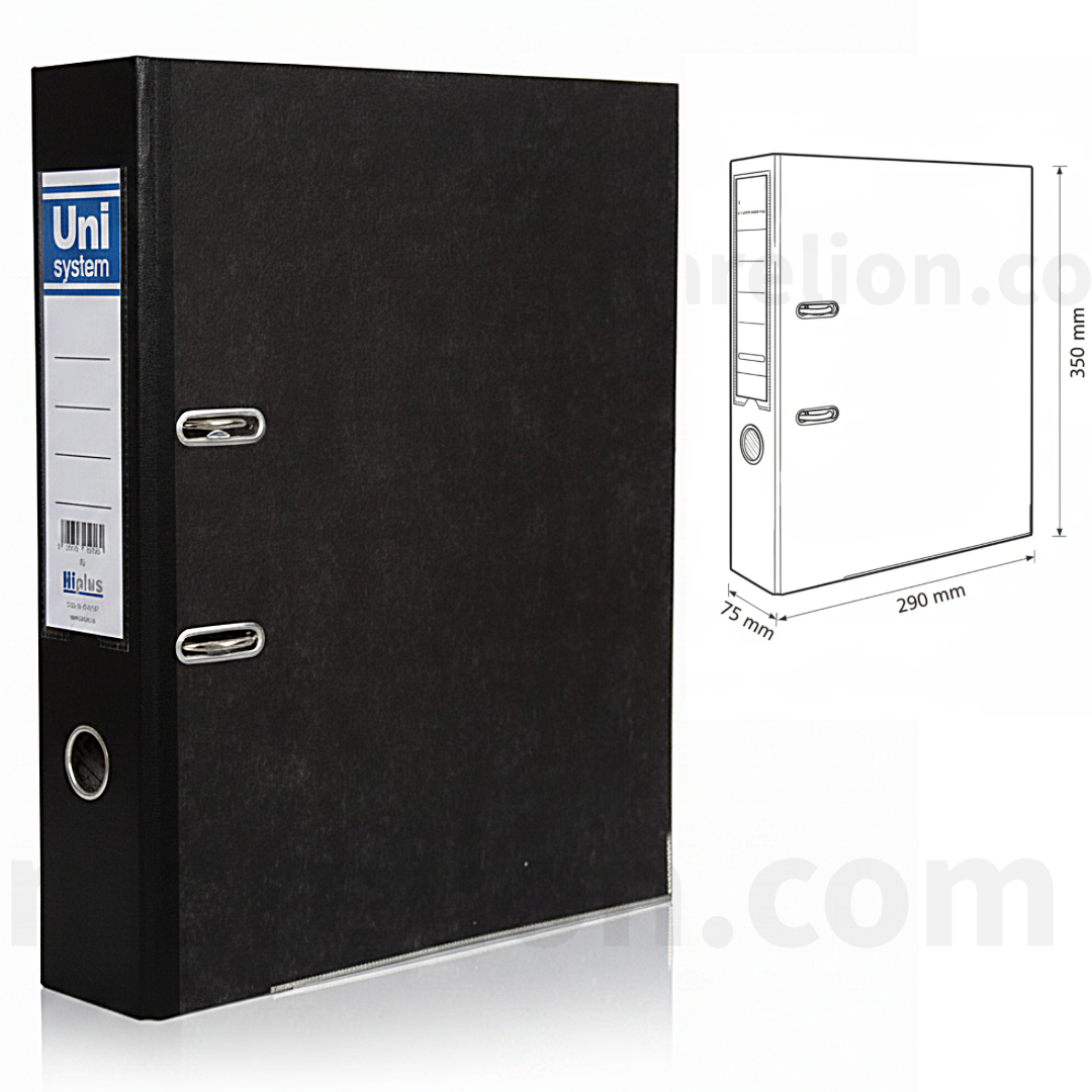 Hi-Plus FOOLSCAP Lever Arch File σε Φαρδύ & Λεπτό, Embossed Paper Black - Κλασέρ - BOX FILE - ΧΟΝΔΡΙΚΗ ΠΩΛΗΣΗ