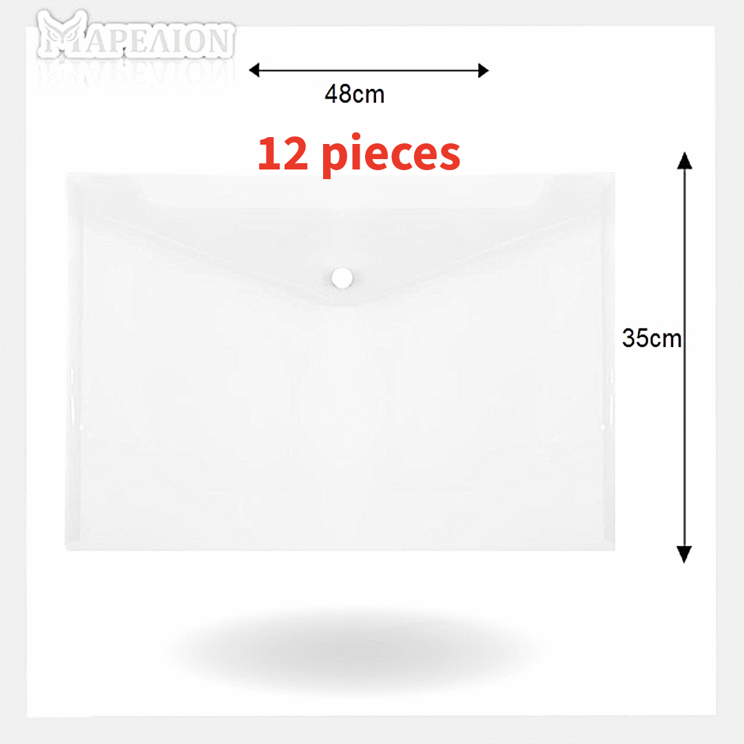 A3 Button File Envelope Transparent - Α3 Φάκελος με Κουμπί Διαφανό 48x35cm - ΧΟΝΔΡΙΚΗ ΠΩΛΗΣΗ