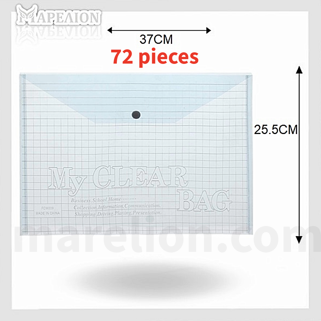 Foolscap A4 Button File Envelope Transparent 37x25.5cm - Φάκελος Κουμπί Ημιδιάφανο - ΧΟΝΔΡΙΚΗ ΠΩΛΗΣΗ