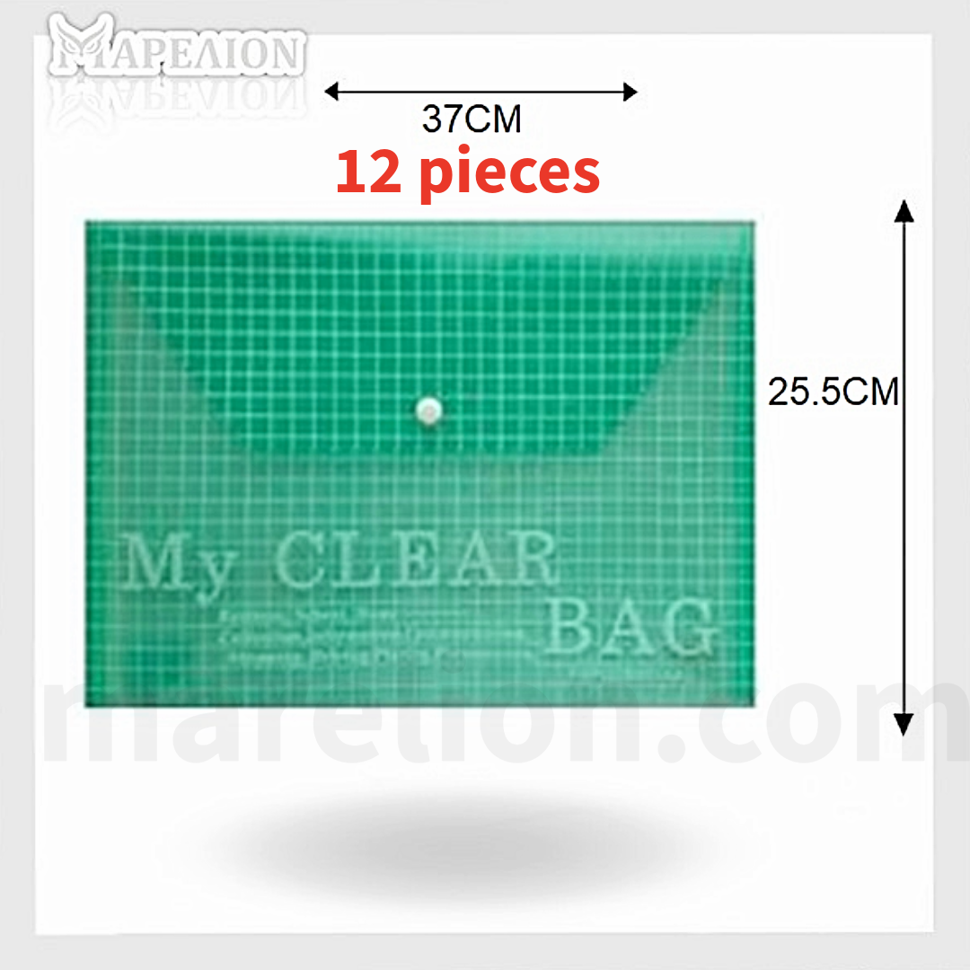 Foolscap A4 Button File Envelope Transparent 37x25.5cm - Φάκελος Κουμπί Ημιδιάφανο - ΧΟΝΔΡΙΚΗ ΠΩΛΗΣΗ