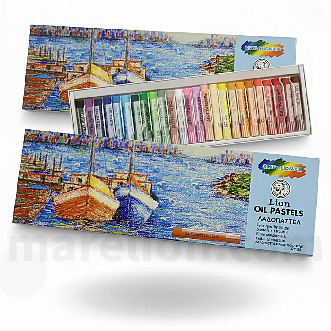 Lion Oil Pastels Set 25 Colors - Σετ Παιδικά Λαδο παστέλ 25 Τεμαχίων - ΧΟΝΔΡΙΚΗ ΠΩΛΗΣΗ